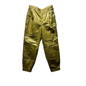 Vtg 80s Menswear Highwaisted Tapered Pleated Shiny Trousers Pants 26”x23.5”